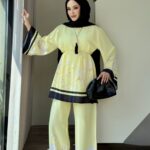 Natalia Desenli İkili Takım - Sarı