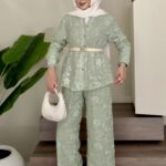 Güpür Nakışlı İkili Takım - Mint