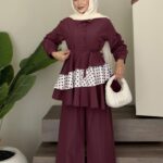 Puantina Katmanlı Şık İkili Takım - Bordo